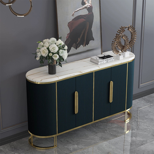 High End Storage White <strong>Buffet</strong> Cabinet Restaurant Golden Leg and Sintered Stone Top <strong>Buffet</strong> <strong>Table</strong> for Living Room Entryway Hallway - Product Image 6