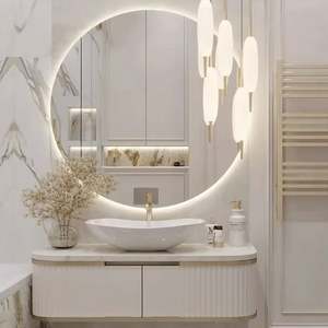 Meuble-lavabo flottant moderne haut de gamme et élégant avec vasque ronde en céramique - Product Image 5