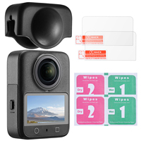 Película de Vidrio Templado para Pantalla Ultra HD K&F Concept con Cubierta Protectora de Lente de Silicona para DJI OSMO 360, Kit de Protector de Pantalla