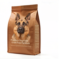 Emballage alimentaire pour animaux personnalisé avec valve et fermeture éclair, pochette à fond plat pour nourriture pour chiens, chats et animaux de compagnie, sac de 1 kg, 5 kg