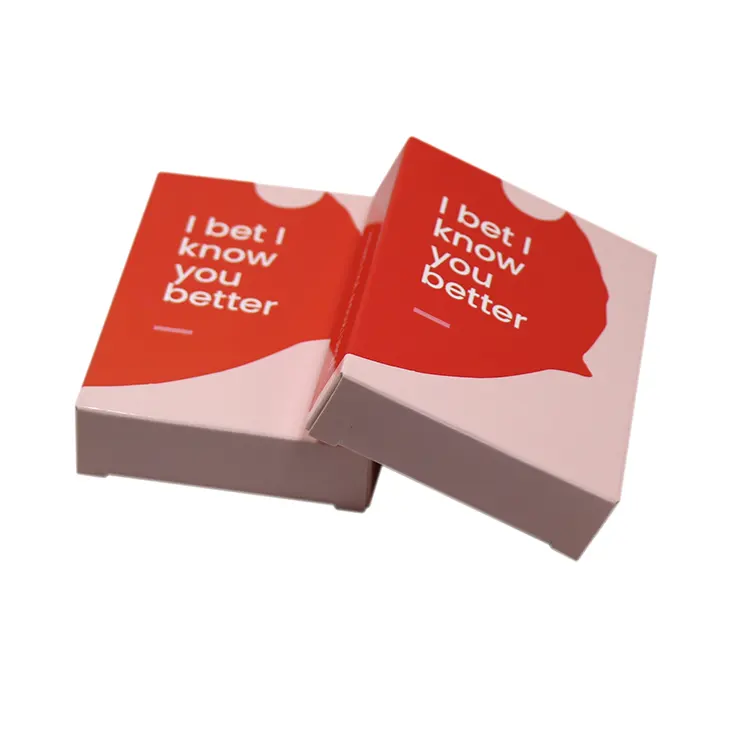 Benutzerdefinierte Papier Spielkarten Poker Set Plain Hülse Box für 25 Karte Spiel Druck Farbe