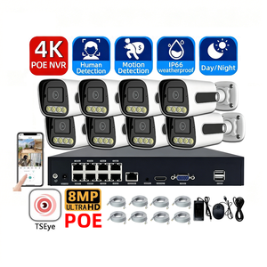 ชุดกล้องวงจรปิด TSEye 4K 8MP 8CH POE NVR พร้อมระบบมองเห็นกลางคืน ตรวจจับความเคลื่อนไหว มาตรฐานกันน้ำ IP66 กล้องรักษาความปลอดภัยแบบ Bullet Network - Product Image 1