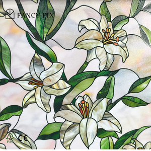 <span class=keywords><strong>Película</strong></span> Decorativa para Ventanas con Diseño de Virgen María y Lirios, <span class=keywords><strong>Película</strong></span> de Privacidad para Ventanas, Esmerilada, 3D, Floral, Estática, Bloqueadora de Calor - Product Image 1