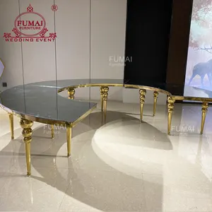 Party Mirror Glass Top S Round Shape Banquet Table For Sale