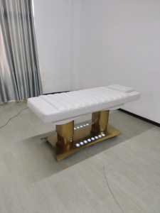 Cama de masaje eléctrica profesional con un solo botón de ajuste y cuatro motores para control por pedal y cama de estética para pestañas - Product Image 3