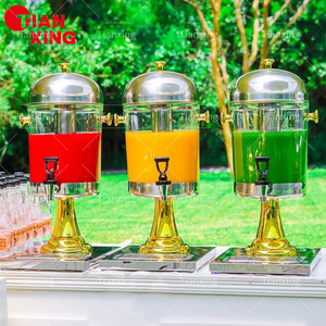 Tianxing Party Buffet Equipment Dispensadores <span class=keywords><strong>de</strong></span> <span class=keywords><strong>bebidas</strong></span> frías y calientes <span class=keywords><strong>de</strong></span> 3 tanques <span class=keywords><strong>Dispensador</strong></span> <span class=keywords><strong>de</strong></span> jugo <span class=keywords><strong>de</strong></span> soda <span class=keywords><strong>de</strong></span> <span class=keywords><strong>bebidas</strong></span> <span class=keywords><strong>de</strong></span> plástico transparente con grifo - Product Image 1