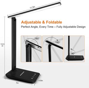 LED Desk <b>Lamp</b> with USB <b>Charging</b> Port, Adjustable Dimmable Desk <b>Lamps</b> 5 Modes 5 Brightness for Nail - Product Image 6