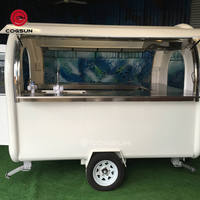 Cogsun Factory Prix de gros Remorque alimentaire ronde pour hamburgers, café et autres aliments, petite charrette alimentaire avec camion de restauration rapide