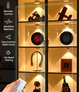 Xách tay có thể sạc lại RGB & 3 màu sắc Puck ánh sáng với điều khiển từ xa có thể sạc lại tủ ánh sáng trang trí nội thất không dây dẫn ánh sáng kệ - Product Image 3