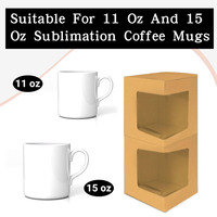 Fenêtre transparente cadeaux blancs boîtes à café expédition verre à vin Transparent Sublimation tasses emballage emballage boîtes à crème en gros