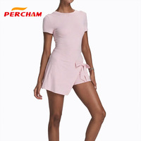 Vestido deportivo ajustado antideslumbrante ecológico transpirable de dos piezas, ropa de tenis informal sin tirantes adelgazante OEM