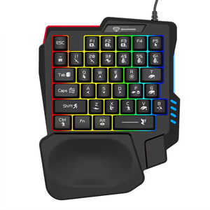 One-handed Gaming Keyboard Mechanical Feel Chicken Throne Keyboard <b>Mouse</b> Set Mobile Game Peripherals - Product Image 1