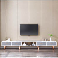 Meuble TV moderne en bois de hêtre massif avec rangement pour salon chambre à coucher Meuble TV écologique