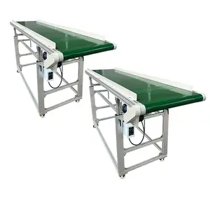 Nastro trasportatore piatto portatile in PVC verde,