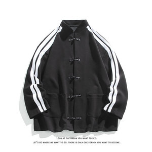 Veste à col montant pour homme, style chinois, bouton de grenouille, design cardigan, nouvelle collection printemps-automne, ample, tendance, vêtement d'extérieur - Product Image 6