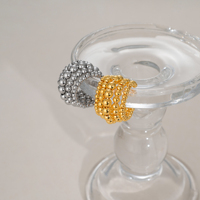 NOUVEAU BOHO SUPER BEAD WEAVE CHUNKY MINIMALISTE DANSEUR GYPSY RING Dazan HOT 18k PVD Plaqué Or Acier Inoxydable Lady BIKINI BIJOUX