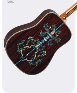 <span class=keywords><strong>Guitarra</strong></span> Acústica D26 de Alta Gama, Completamente Sólida, con Incrustaciones de Abulón, Hecha a Mano - Product Image 3