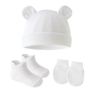 Juego de <span class=keywords><strong>manoplas</strong></span> <span class=keywords><strong>y</strong></span> calcetines para recién nacidos con orejas de bebé para niños <span class=keywords><strong>y</strong></span> niñas, <span class=keywords><strong>gorro</strong></span> de 0 a 6 meses - Product Image 1