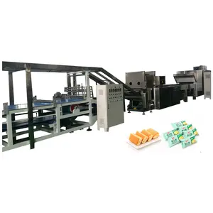 Linha de produção de fabricação de rolos suíços, equipamento para produção de bolos com camada