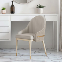 Chaise de salle à manger de style crème la plus vendue avec dossier, tabouret minimaliste pour coiffeuse, chaise de maquillage, chaise de salon
