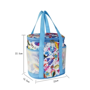 Sac à déjeuner cylindrique rond épaissi OEM/ODM de l'usine Source, sac isotherme professionnel détachable à bandoulière personnalisé - Product Image 5