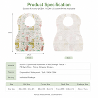 Bavoirs jetables imperméables en polyester/coton pour bébé avec poche de récupération, emballés individuellement, utilisables quatre saisons, bavoirs d'alimentation portables, vente directe usine