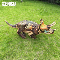 Robot dinosaure animatronique Triceratops |   Modèle de simulation réaliste grandeur nature pour exposition en parc ou musée