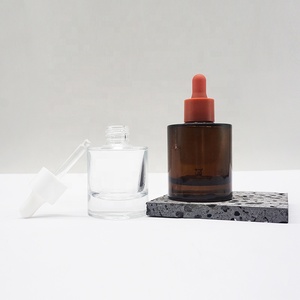 Vuông vai tinh dầu nhỏ giọt Chai Thủy Tinh Huyết thanh 30ml 50ml chăm sóc da bao bì chai tròn Hot Bán nâu hổ phách mỹ phẩm - Product Image 1