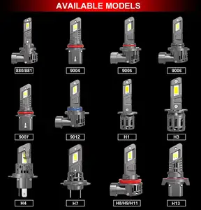 Bombillas de faros LED E4X superbrillantes H1 H3 880 881 H27 con PCB de cobre 5400LM 12V luces antiniebla DE AJUSTE directo para faros LED de coche