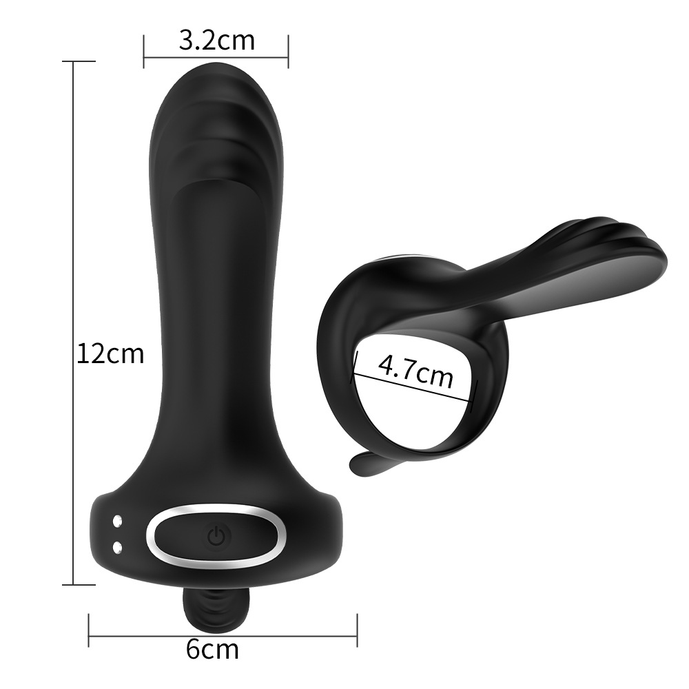 2 in 1 Vibrating Cock Ring - 10 Modes, 100% Waterproof Penis Ring for Men,  Ideal Male Sex Device for Enhanced Stimulation