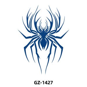 Nouveaux autocollants de tatouage aux herbes 2026, motifs animaux totemiques (araignée, dragon, serpent), imperméables et résistants à la transpiration, bleus, pour hommes et femmes - Product Image 6