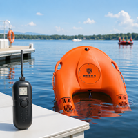 Bouée de sauvetage électrique orange en HDPE pour contrôle des inondations, capacité de charge 2200 lb, anneau de contrôle remorquable, flotteur de sécurité à batterie