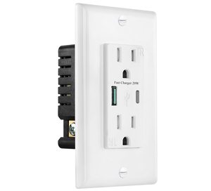 Cho ETL được liệt kê kép cổng <span class=keywords><strong>USB</strong></span> tường sạc QC3.0 pd30w phổ sạc nhanh 2 cửa hàng công nghiệp <span class=keywords><strong>USB</strong></span> ổ cắm - Product Image 2