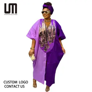 Liu Ming Elegant 2024 Hot Products African Fashion Women Loose Casual Plus Size Abayas Clothing Patchwork Color Dresses