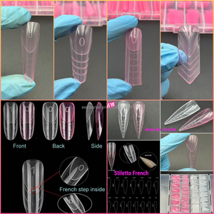 Nouvelles formes doubles réutilisables N13627 pour extensions d'ongles carrées, 14 tailles, capsules transparentes, capsules à ongles, pointes d'ongles - Product Image 6
