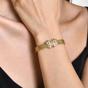 Joyería europea al por mayor <span class=keywords><strong>de</strong></span> acero inoxidable cuadrado diamante mariposa Árbol <span class=keywords><strong>de</strong></span> <span class=keywords><strong>la</strong></span> <span class=keywords><strong>vida</strong></span> correa <span class=keywords><strong>de</strong></span> ojo del diablo pulsera <span class=keywords><strong>de</strong></span> mujer - Product Image 4