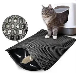 Boto Pet EVA hai lớp mèo xả rác Pad bền không thấm nước tự động mèo xả rác hộp Trapper mat