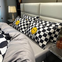 Vente en gros de linge de lit d'hôtel importé taille bon marché personnalisé ensemble de quatre pièces de couette en soie et coton