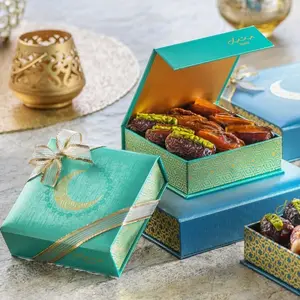 Emballage spécial pour les Dates musulmanes de l'aïd, boîte de luxe sur mesure pour les Dates de l'aïd, boîte cadeau en papier pour la Date de l'aïd