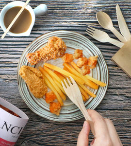 Cubiertos de bambú de viaje ecológicos de 140mm y 160mm al por mayor, tenedor biodegradable compostable desechable 100%, tamaño personalizado para acampar - Product Image 3