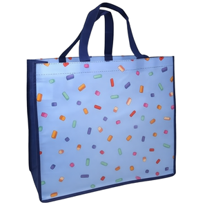 Bolsa de compras grande de Bluey con diseño de dibujos animados, ecológica, de polipropileno no tejido, importada, con asas y etiqueta para regalo y uso diario. - Product Image 1