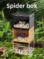 Enclos pliable en acrylique pour reptiles, boîte d'élevage empilable, habitat transparent pour insectes, araignées, scorpions