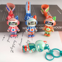 Porte-clés Poupée en Gel de Silicone Personnalisé Couleurs Aurore, Durable, Créatif, Nacré, en Colle Souple, Unisexe, Dessin Animé, Boîte Mystère, Cadeau