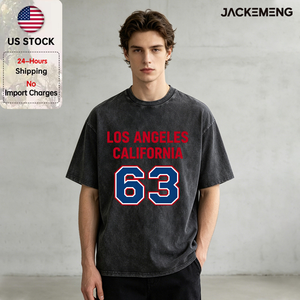 เสื้อยืดคอตตอนโอเวอร์ไซส์ลายพิมพ์ลอสแอนเจลิส 63 สไตล์เรโทร สตรีทแวร์ ใส่ได้ทุกวัน ลำลอง สินค้าจากคลังสินค้าในสหรัฐอเมริกา ขายส่ง - Product Image 1