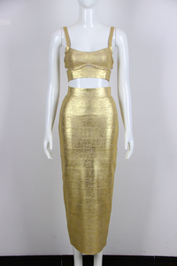 Bronzing Cut-out Vest Top fasciatura gonna 2 pezzi Set donna <span class=keywords><strong>primavera</strong></span> <span class=keywords><strong>estate</strong></span> <span class=keywords><strong>2023</strong></span> - Product Image 3