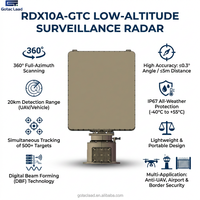 Radar de surveillance à basse altitude en bande X, détection à 360 degrés, résistant à l'eau jusqu'à 20 km, protection contre les drones, les oiseaux, les véhicules et le personnel