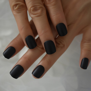 <span class=keywords><strong>Uñas</strong></span> artificiales acrílicas <span class=keywords><strong>negras</strong></span> para niña, manicura corta de alta calidad, ovalada, <span class=keywords><strong>mate</strong></span> - Product Image 5