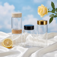 Pot en verre borosilicate haut de gamme en gros, 65 mm, 200 ml-500 ml, forte visibilité sur les rayons pour vitamines et café