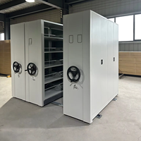 Armoire mobile compacte électrique à haute densité pour archives, système de rangement mobile, étagères à dossiers en acier à haute densité