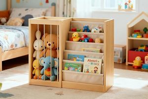 Étagère à livres en bois 2 en 1 Organisateur de jouets en peluche Étagère à livres pour tout-petits Bébé Organisateur de jouets Étagère à livres pour enfants avec <span class=keywords><strong>rangement</strong></span> pour animaux en peluche - Product Image 2